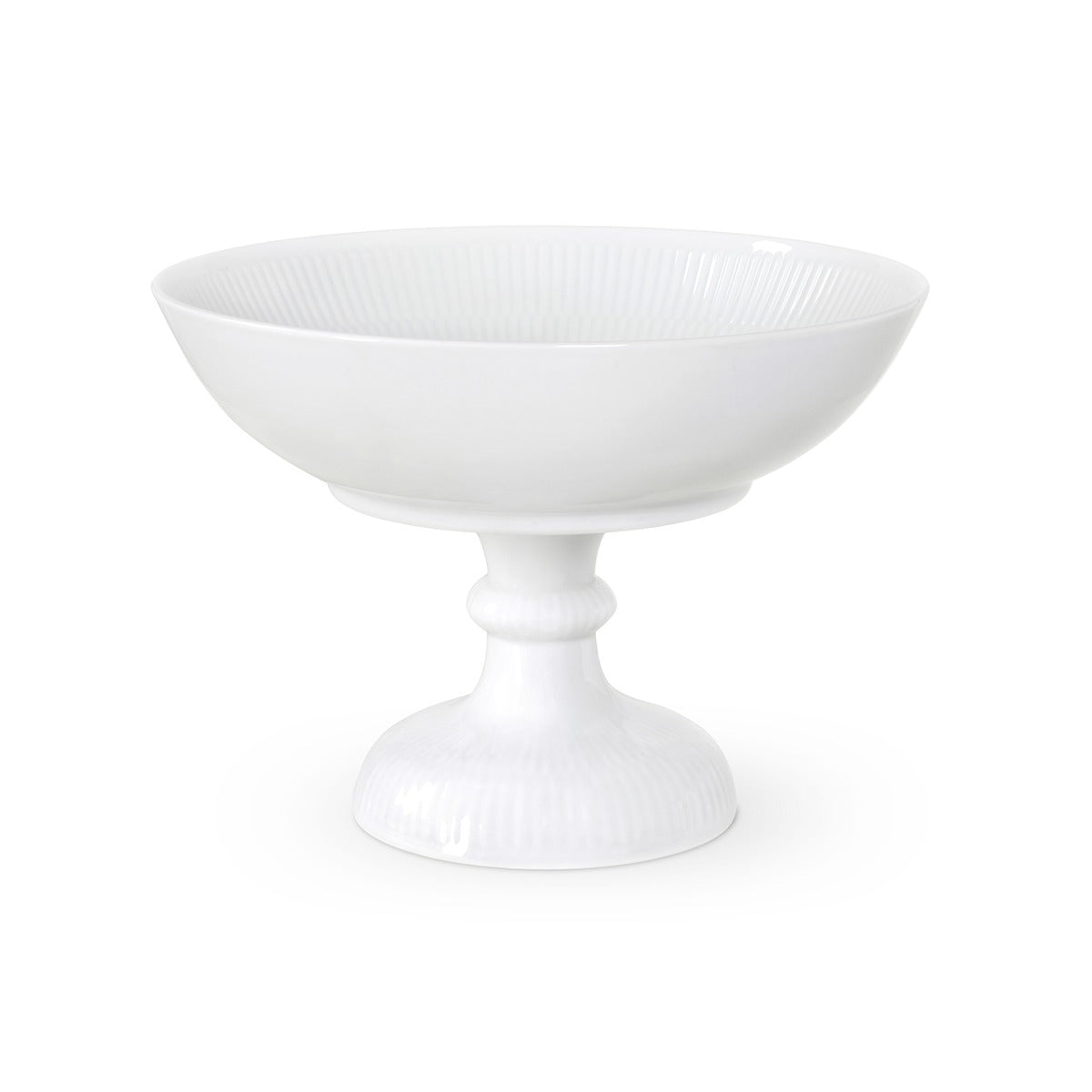 Royal Copenhagen Hvid Riflet skål - 15 cm. - Bahne
